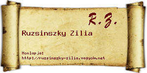 Ruzsinszky Zilia névjegykártya